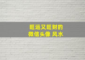 旺运又旺财的微信头像 风水